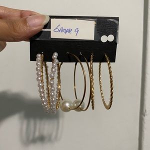 Windsor Gold Pearl Hoop Earring Set